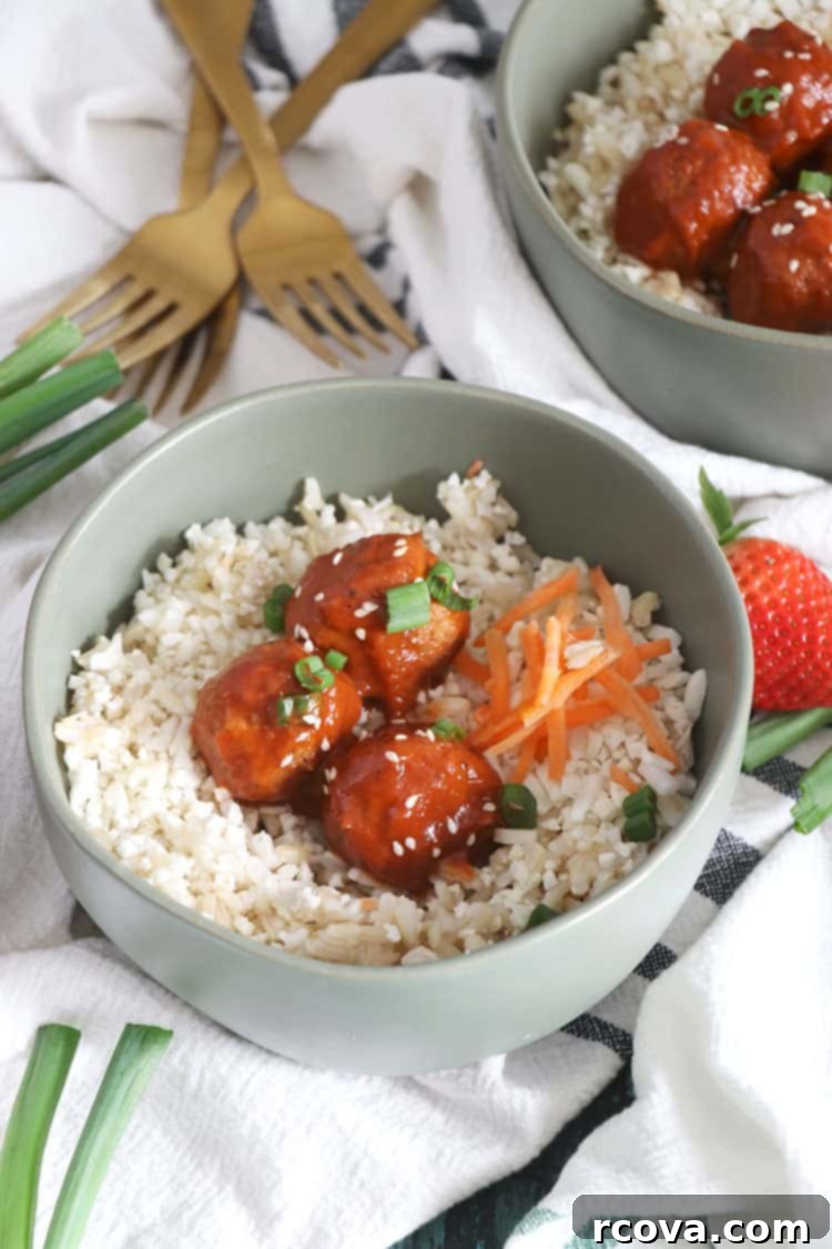 Sweet and Smoky Strawberry Chipotle Meatballs 5 Plated Strawberry Chipotle BBQ Glazed Meatballs meal