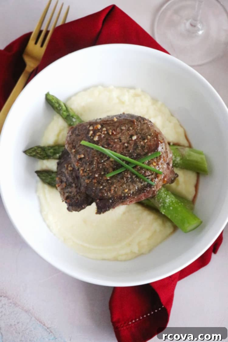 Date Night Filet Mignon Perfection 3 The Fresh Market Valentine's Day meal kit contents, including raw filet mignon and asparagus