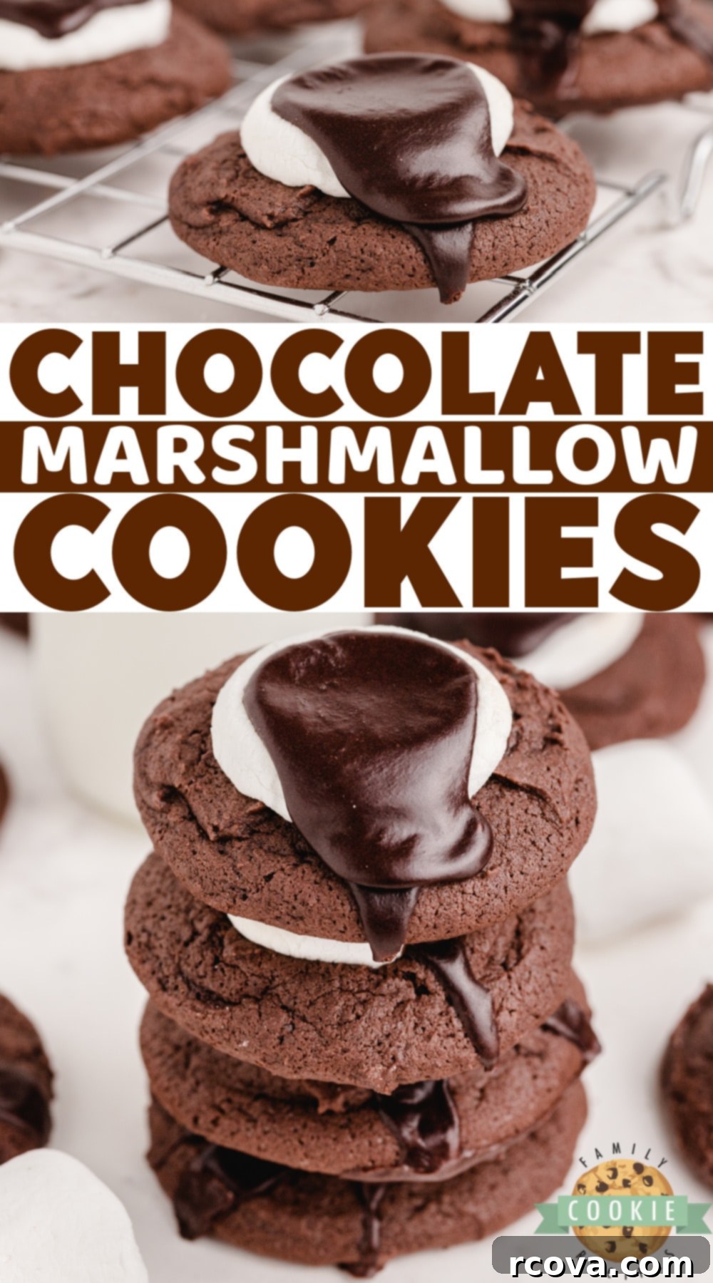 Gooey Chocolate Marshmallow Cookies 11 A festive plate of Chocolate Marshmallow Cookies ready to be served