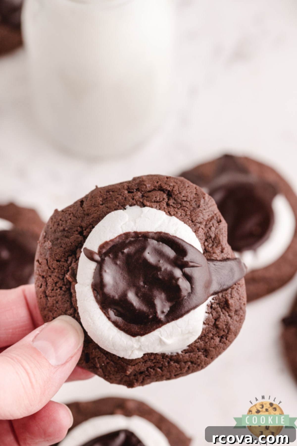 Gooey Chocolate Marshmallow Cookies 10 Homemade chocolate cookie topped with gooey marshmallow and smooth frosting