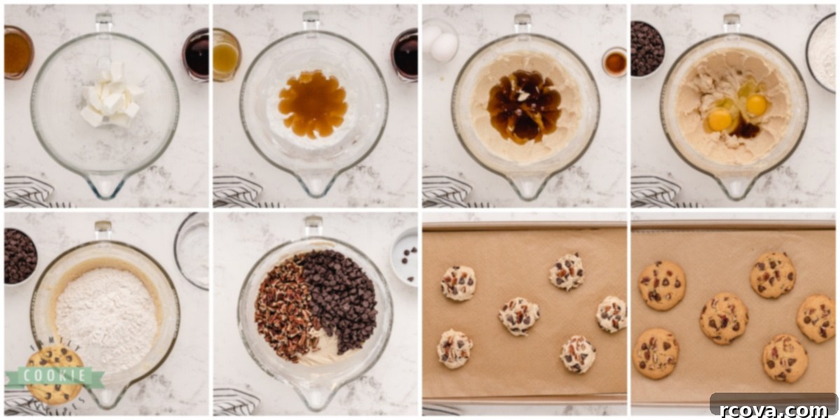 Maple Honey Kissed Chocolate Chip Cookies 5 Step by step instructions on how to make Honey Maple Chocolate Cookies