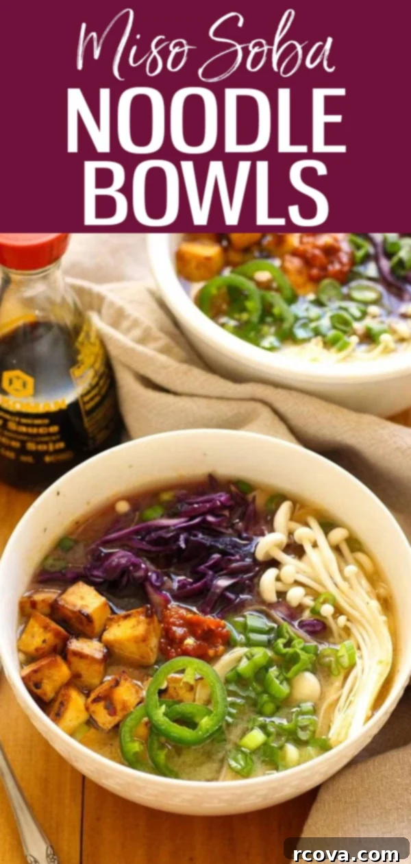 Fiery Tofu Miso Soba Bowls 10 These Miso Soba Noodle Bowls are a quick dinner that lets you use up whatever leftover vegetables you have kicking around in the fridge! #misosoba #noodlebowls