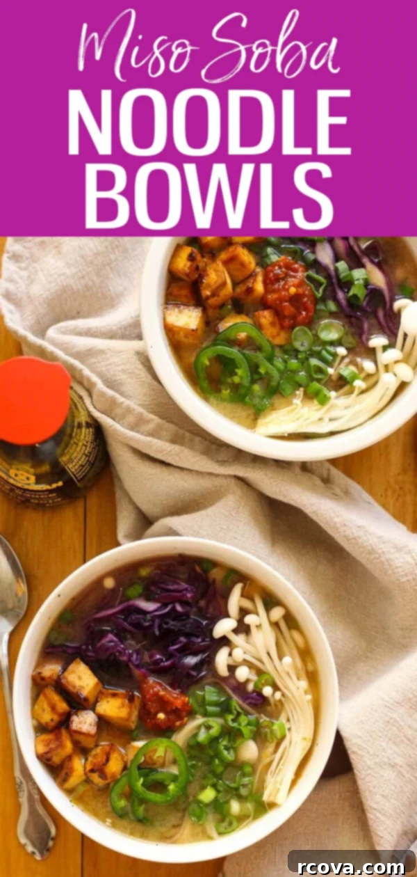 Fiery Tofu Miso Soba Bowls 11 These Miso Soba Noodle Bowls are a quick dinner that lets you use up whatever leftover vegetables you have kicking around in the fridge! #misosoba #noodlebowls