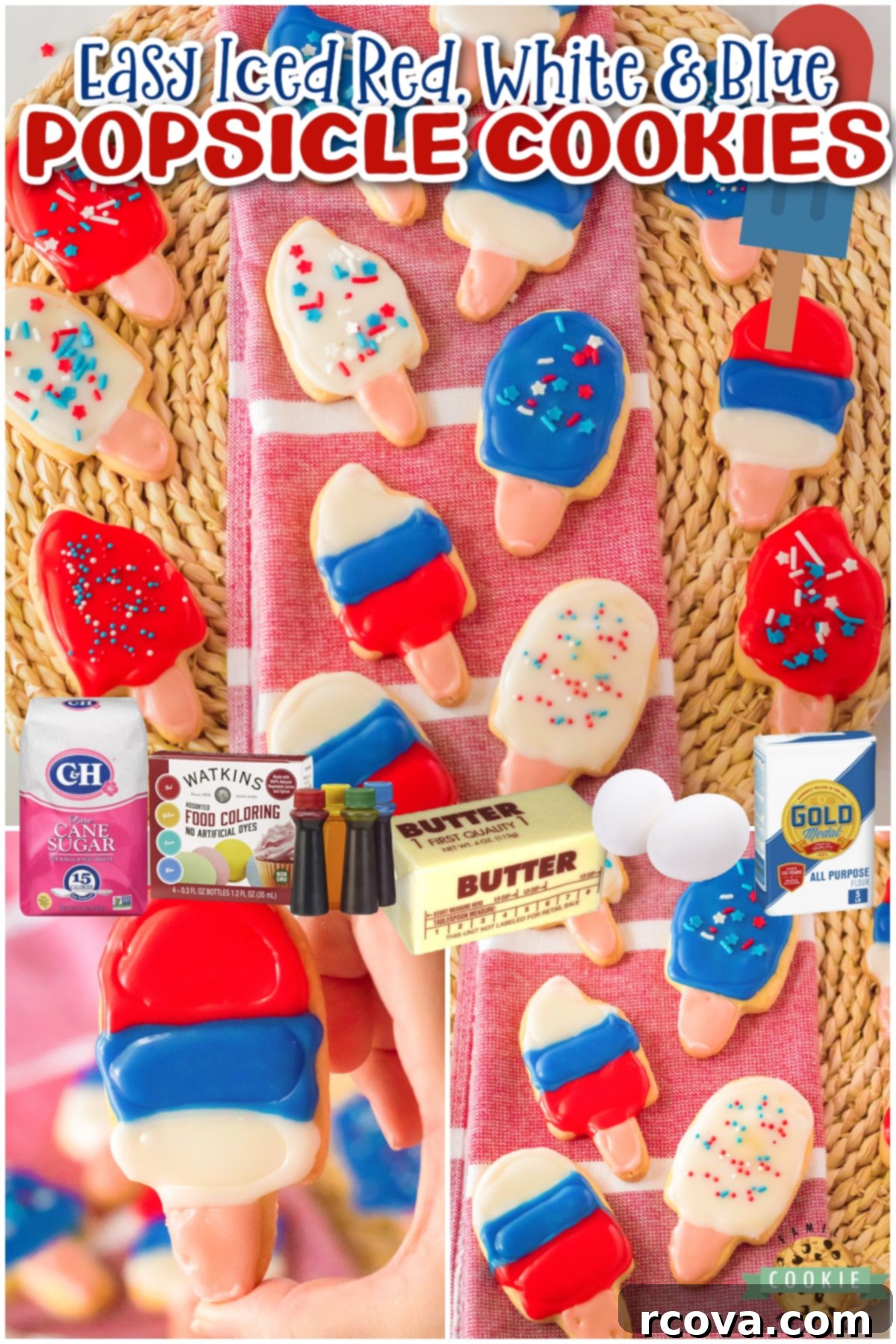 Colorful Cookie Pops 8 Popsicle Sugar Cookies are fun & tasty summer treat! Homemade sugar cookies cut into popsicle shapes & topped with royal icing everyone loves!
