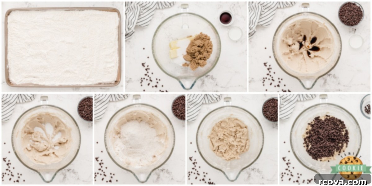 Guilt-Free Chocolate Chip Cookie Dough 5 Step by step instructions on how to make Edible Chocolate Chip Cookie Dough