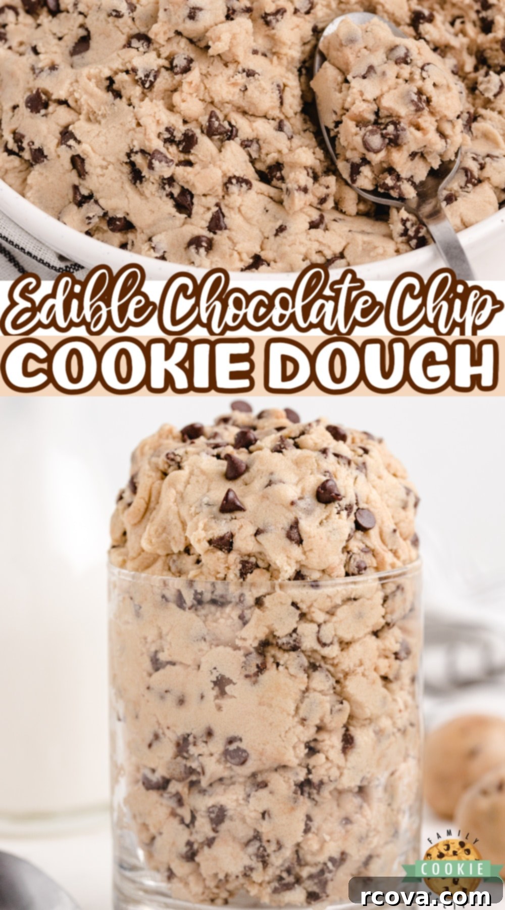 Guilt-Free Chocolate Chip Cookie Dough 10 Edible Chocolate Chip Cookie Dough made with heat-treated flour, no eggs and all of the cookie dough flavor that you love. Chocolate chip cookie dough that is completely safe to eat!