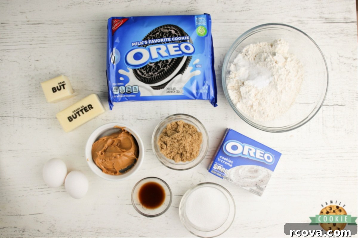 Decadent Oreo Peanut Butter Cookies 4 Ingredients in Oreo Peanut Butter Cookies