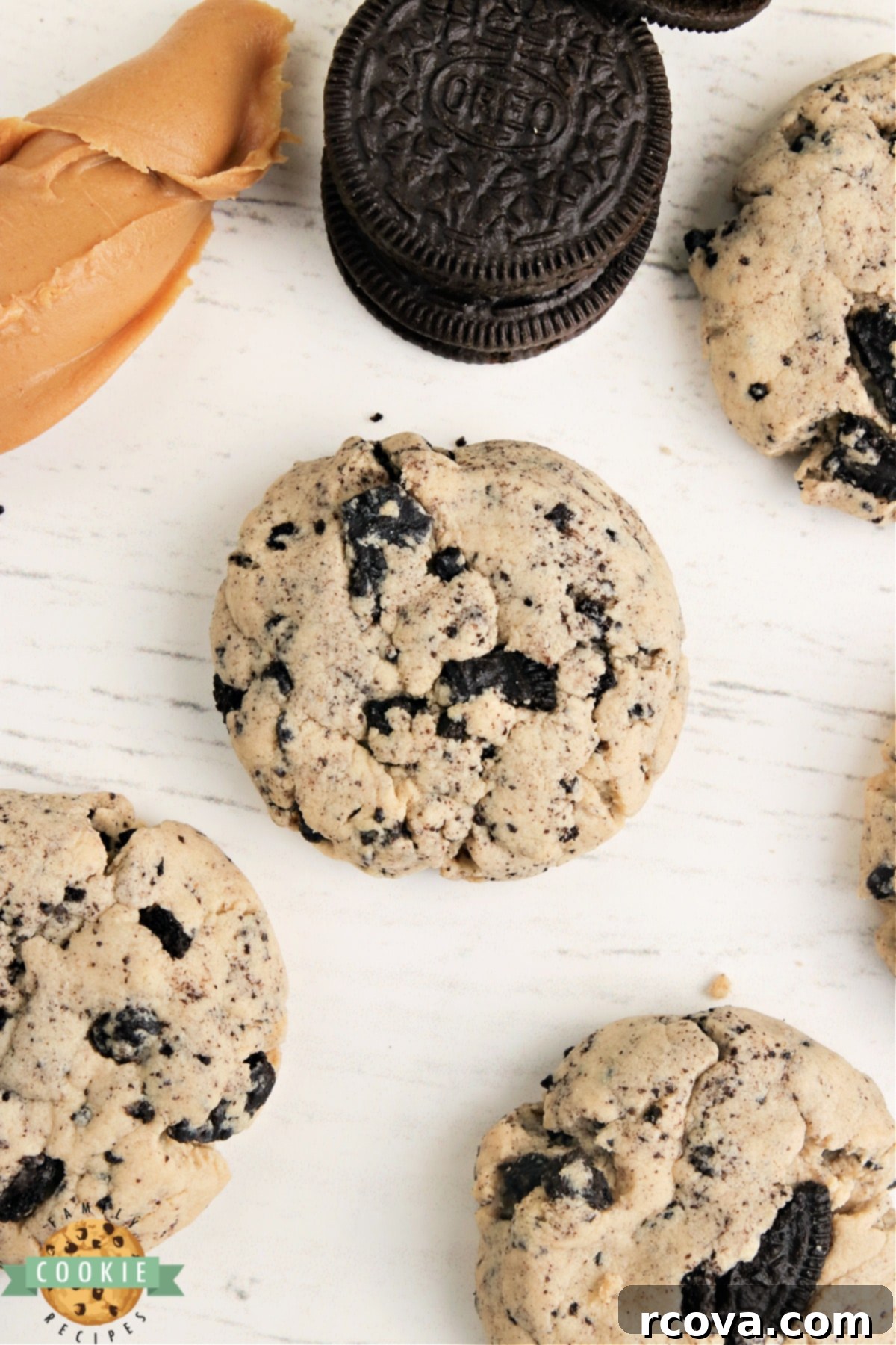 Decadent Oreo Peanut Butter Cookies 9 Peanut butter cookies with Oreo pudding and Oreos