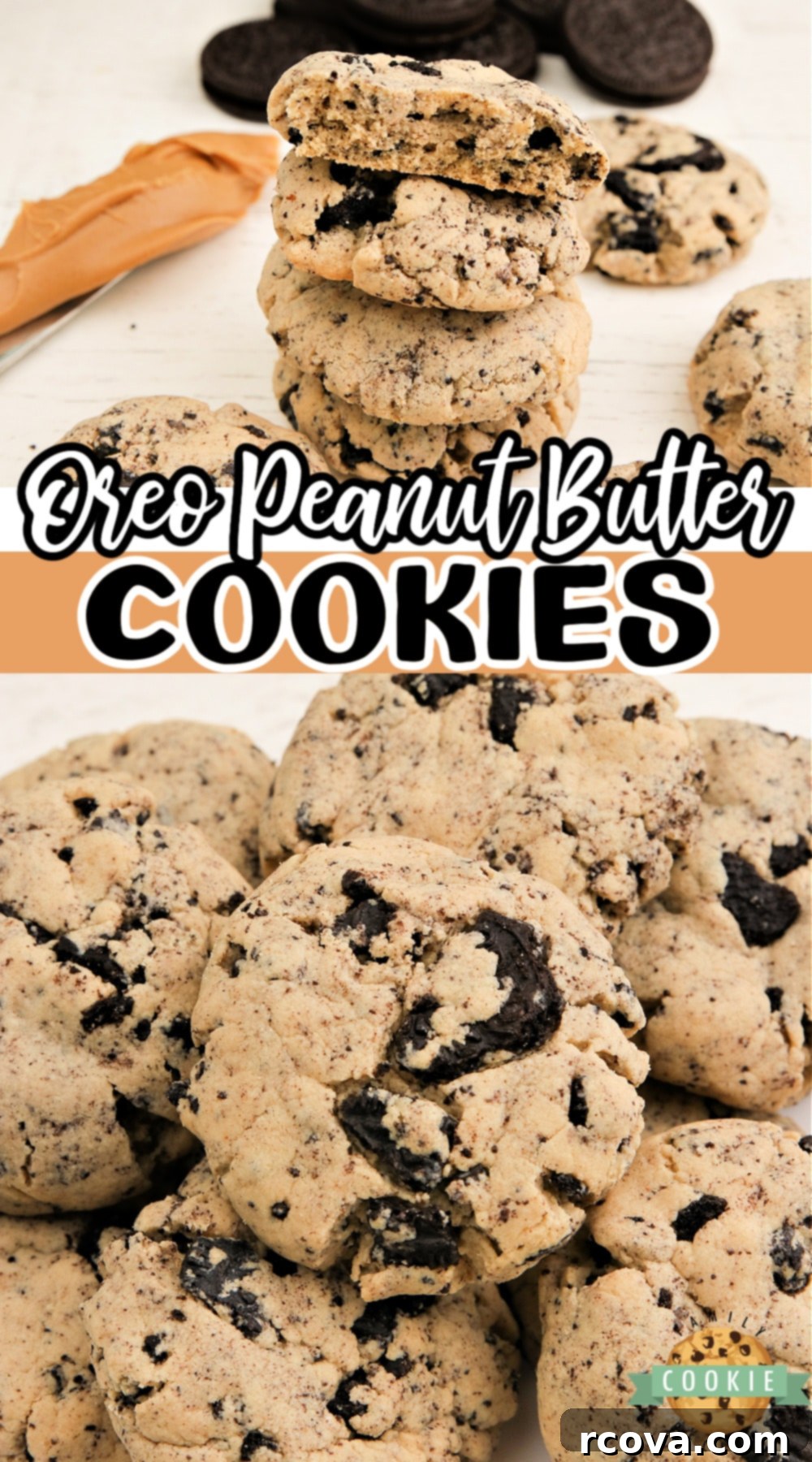 Decadent Oreo Peanut Butter Cookies 10 Oreo Peanut Butter Cookies are soft and chewy peanut butter cookies made with Oreo pudding mix and crushed Oreo cookies.