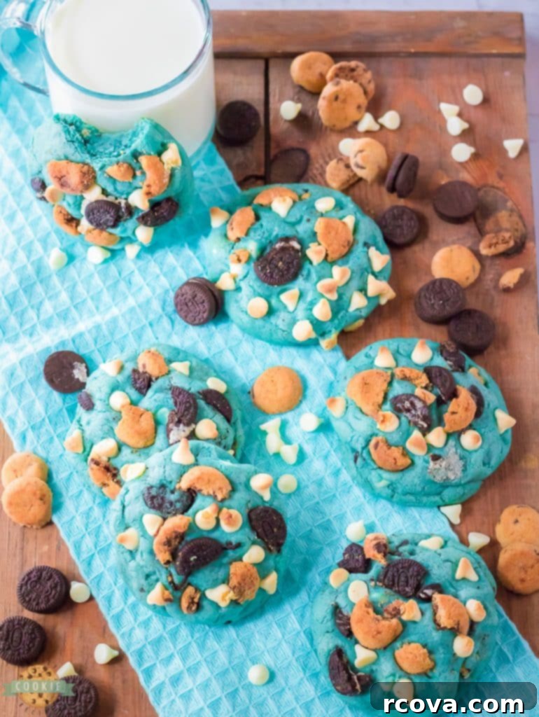 Cookie Monster Approved Cookies 3 blue cookie monster cookies with oreos