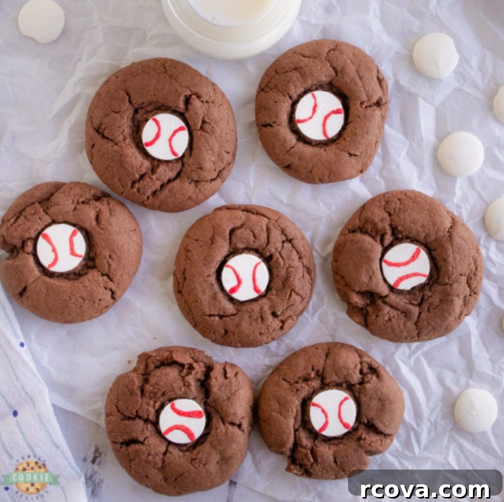 Home Run Chocolate Baseball Cookies 3 easy baseball cookies