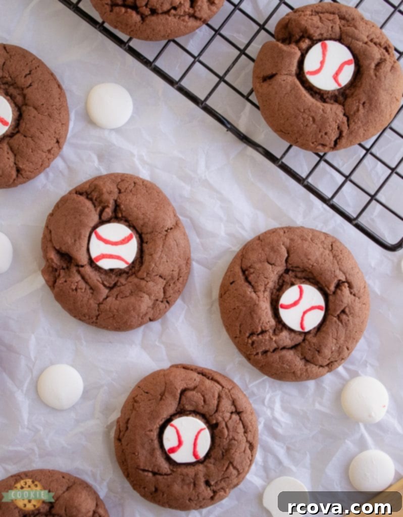 Home Run Chocolate Baseball Cookies 6 simple baseball cookies