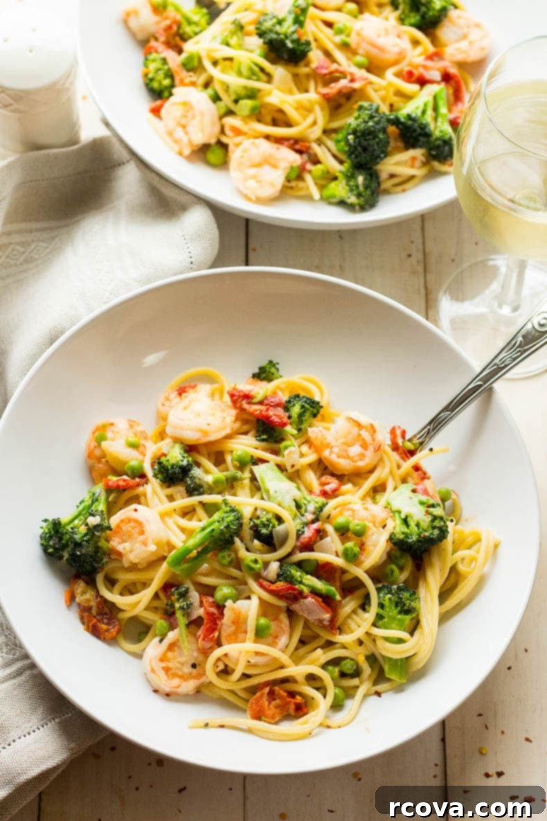 Vibrant Shrimp Primavera Pasta 2 pasta primavera with shrimp