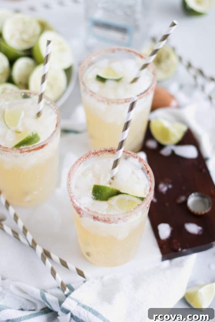 Easy Corona Beer Margaritas with Fresh Lime Juice 5 When you can't decide between a margarita, or a Corona, sip on a Beer Margarita; the best of both worlds! Made with fresh squeezed lime juice.