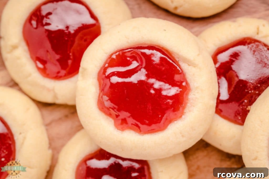 Strawberry Thumbprint Cookies: A Sweet and Simple Classic 2 Classic strawberry thumbprint cookies arranged beautifully on a serving platter