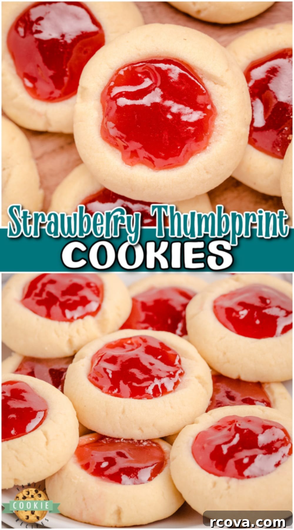 Strawberry Thumbprint Cookies: A Sweet and Simple Classic 13 Strawberry Thumbprint Cookies are a soft, buttery melt-in-your-mouth cookie topped with sweet strawberry jam! Classic thumbprint cookies with jam are made easy with pantry ingredients & taste delicious!