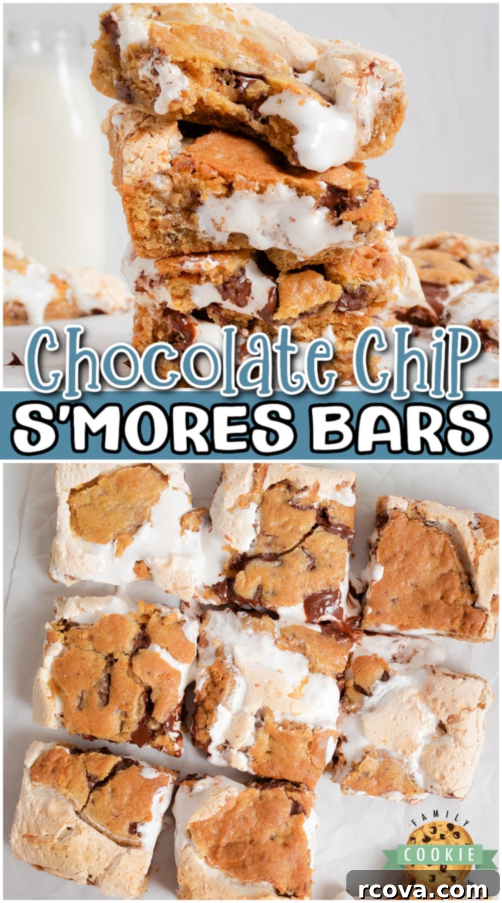 Ultimate S'mores Cookie Bars 11 Smores Cookie Bars with chocolate chunks, graham cracker & marshmallow for a fun twist on a classic! Chocolate Chip cookies + s'mores in a delicious dessert bar everyone loves!