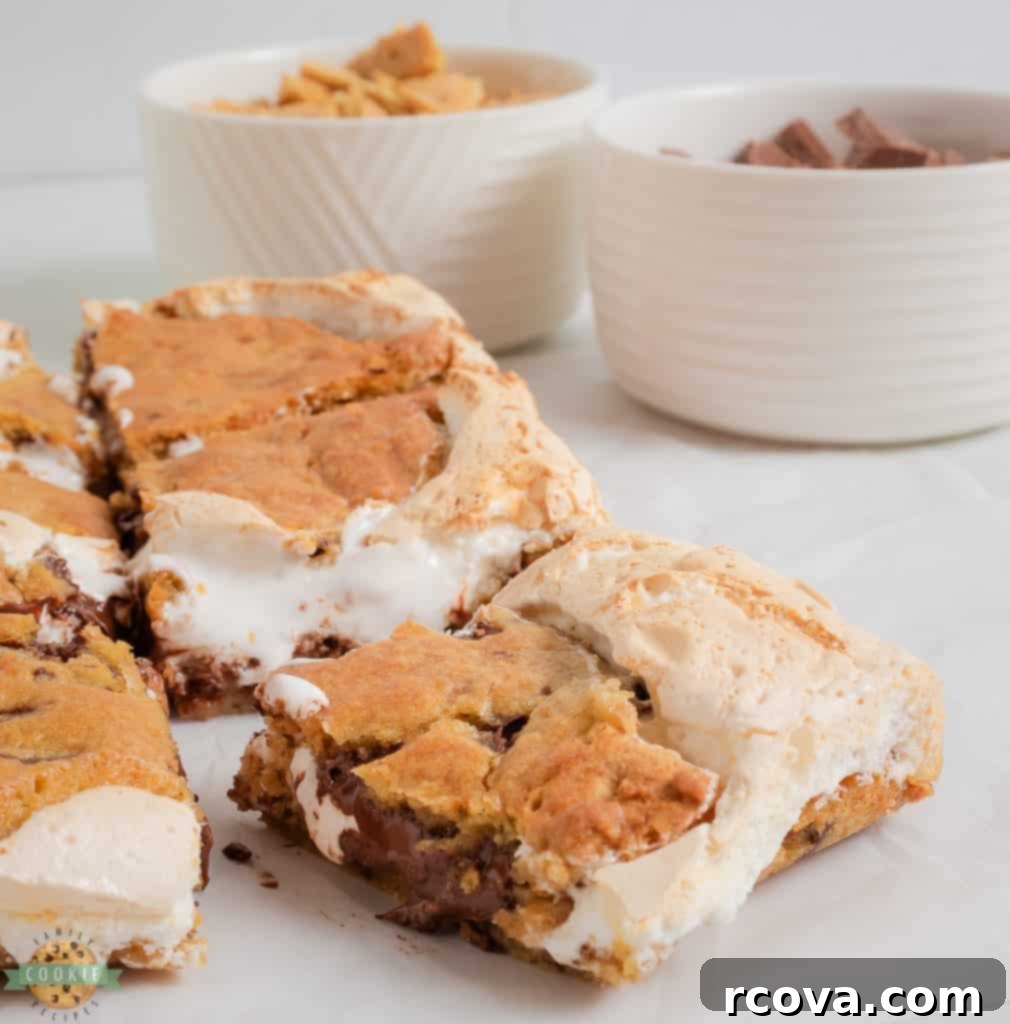 Ultimate S'mores Cookie Bars 10 gooey smores bars