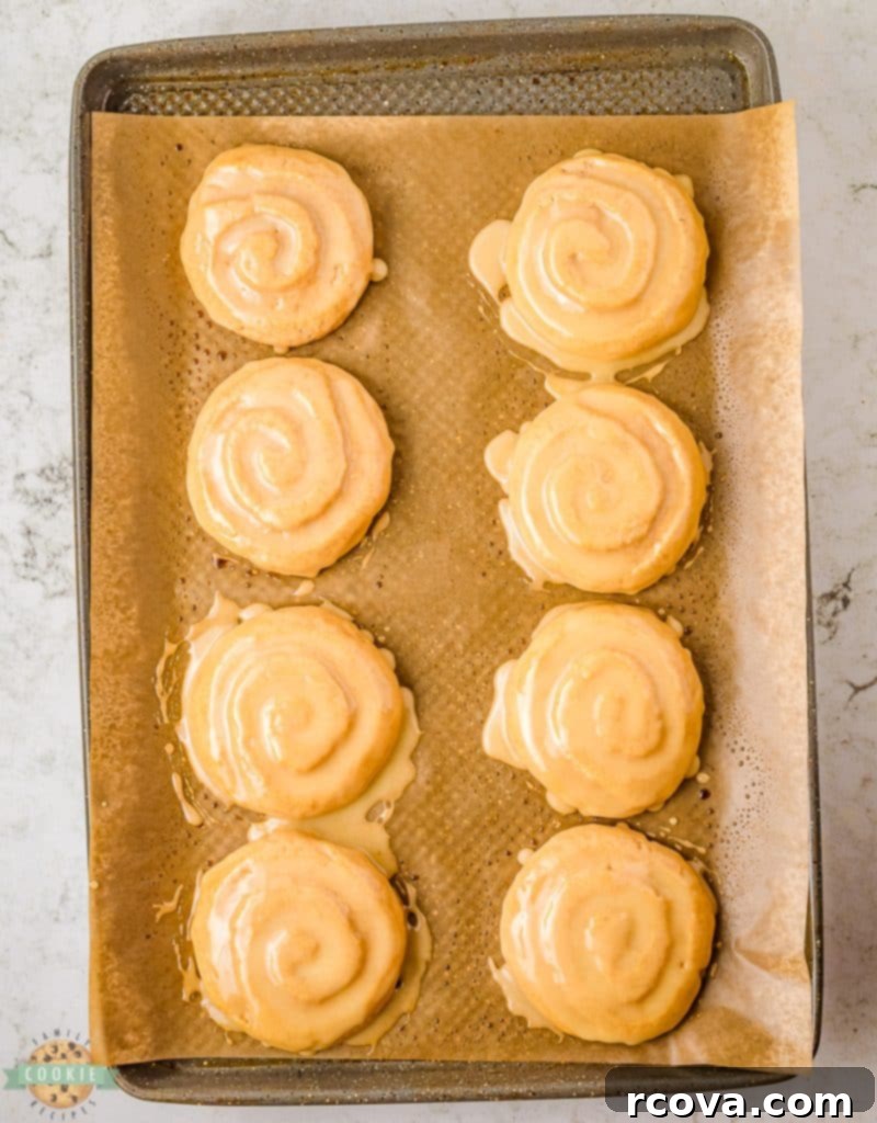 Honey Cinnamon Swirl Cookies 7 cooked and iced honey bun cookies