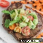 Spiced Sirloin with Cool Avocado Salsa 4 cumin rubbed sirloin steak with avocado salsa