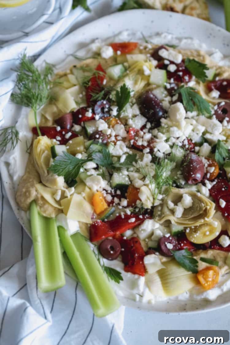 Vibrant Greek Hummus Stack with Creamy Yogurt 3 layered greek hummus dip with yogurt