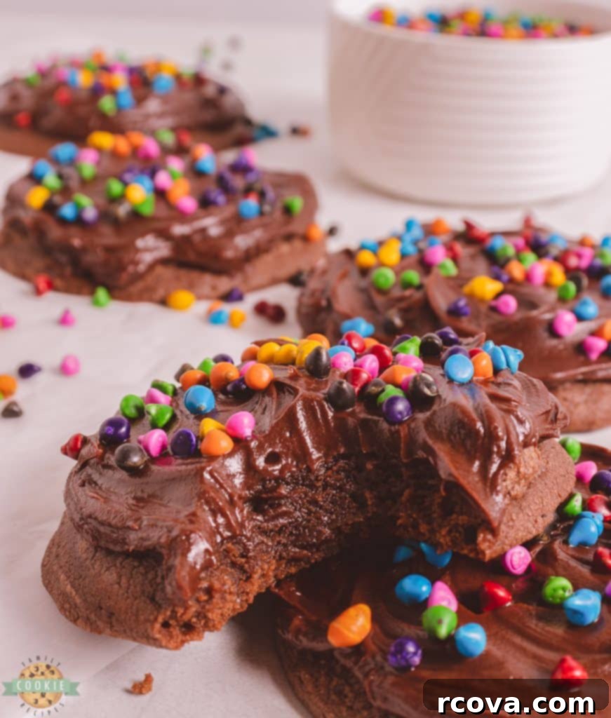 Galaxy Fudge Cookies 4 pile of cosmic brownie cookies