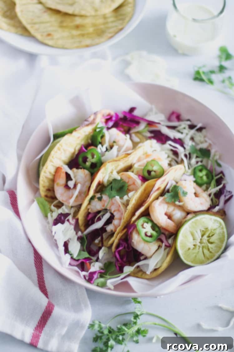 Golden Plantain Chili Lime Shrimp Tacos 7 Close-up of Chili Lime Shrimp Plantain Tacos with cilantro