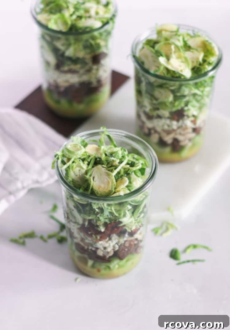 Sweet and Savory Brussels Sprouts Salad with Bacon and Figs 8 A finished Shredded Brussels Sprouts Salad with Bacon and Dried Figs