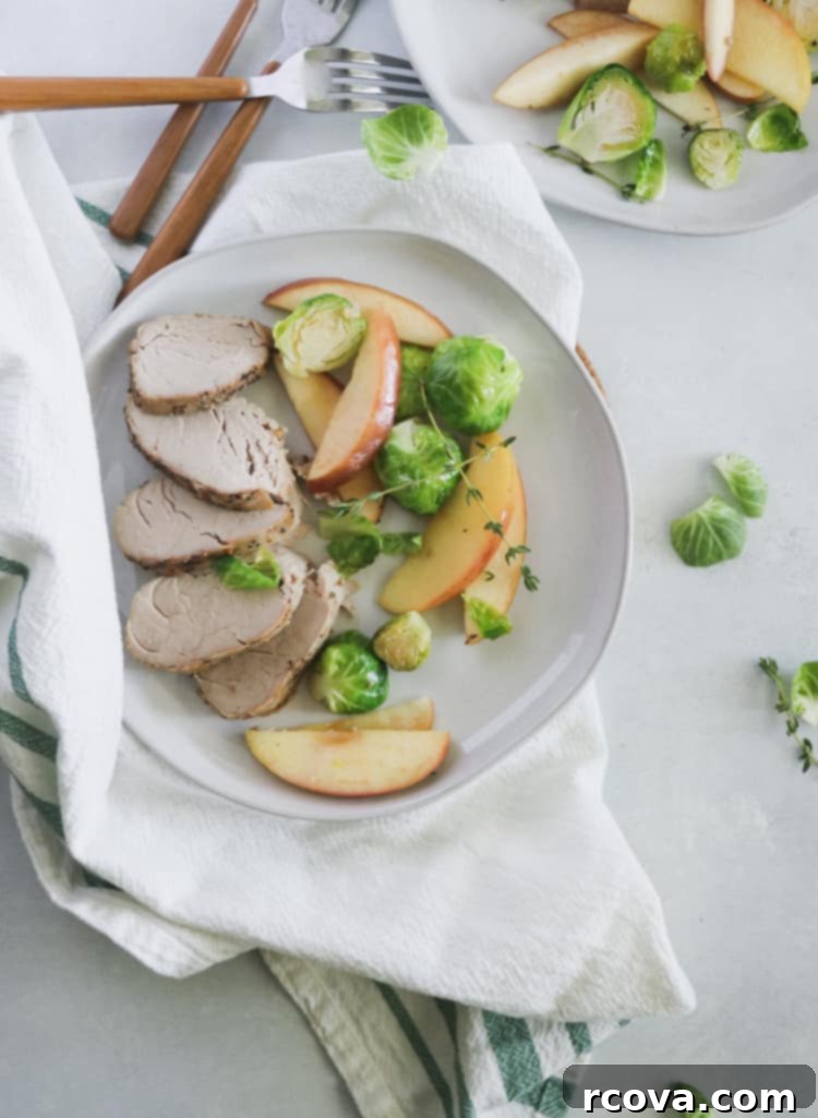 Slow Cooker Harvest Pork Tenderloin with Apples and Brussels 3 slow cooker pork tenderloin with apples + brussels sprouts