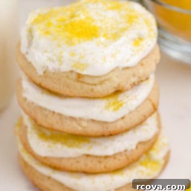 Glazed Lemonade Cookies 6 Top-down view of Frosted Lemonade Cookies on a wire rack.