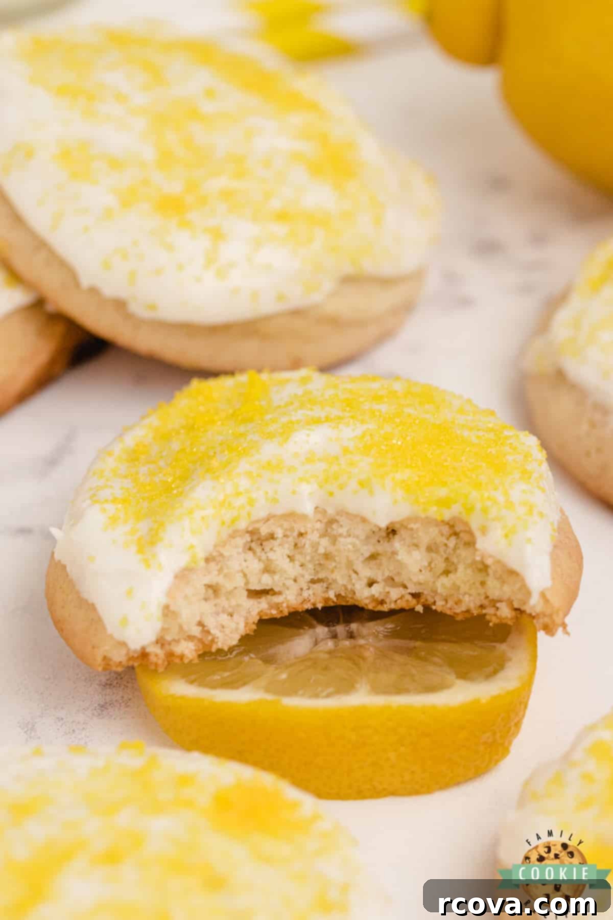 Glazed Lemonade Cookies 7 A stack of beautifully frosted Frosted Lemonade Cookies with a perfect balance of sweetness and tartness, made using lemonade concentrate.
