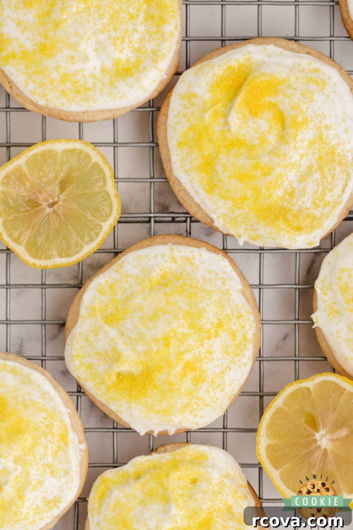 Glazed Lemonade Cookies 8 Beautifully baked lemon cookies with a light golden edge, ready for frosting, made with lemonade concentrate.