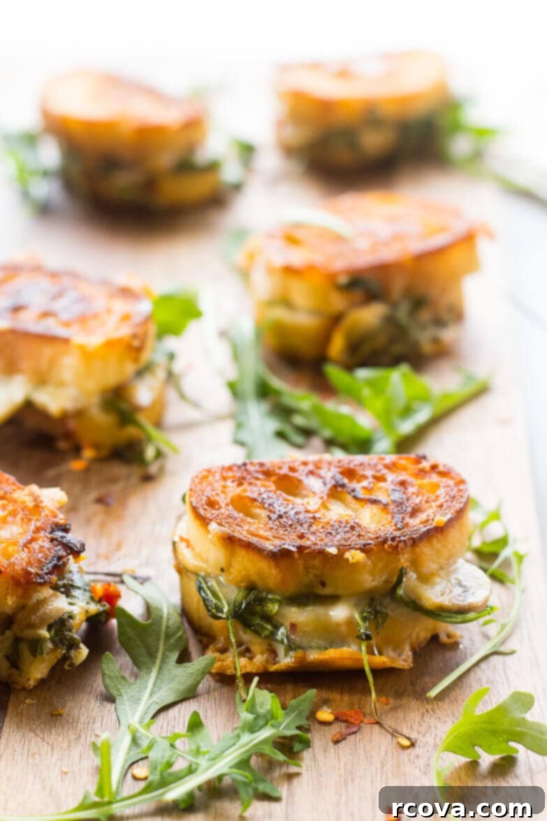 Golden Gooey Bites 7 Mini Grilled Cheese Sandwich Appetizers - Plated