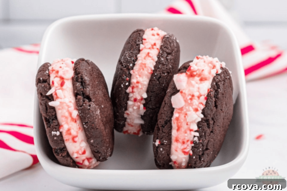 Holiday Cookie Magic: Recipes for Festive Cheer 14 Peppermint Chocolate Sandwich Cookies with cheesecake filling