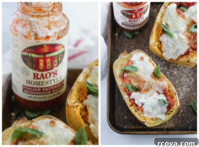 Cheesy Spaghetti Squash Boat Perfection 3 LOW CARB SPAGHETTI SQUASH PARMESAN BOATS