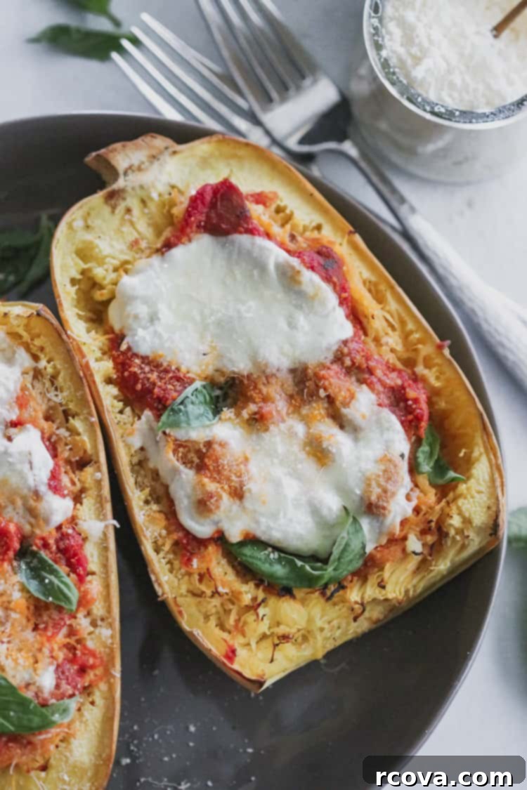 Cheesy Spaghetti Squash Boat Perfection 6 low carb spaghetti squash parmesan boats