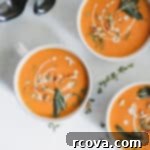 Velvety Dairy-Free Butternut Squash Soup with Carrots and Warming Spices 6 A delicious bowl of Butternut Squash Soup, ready to be enjoyed.