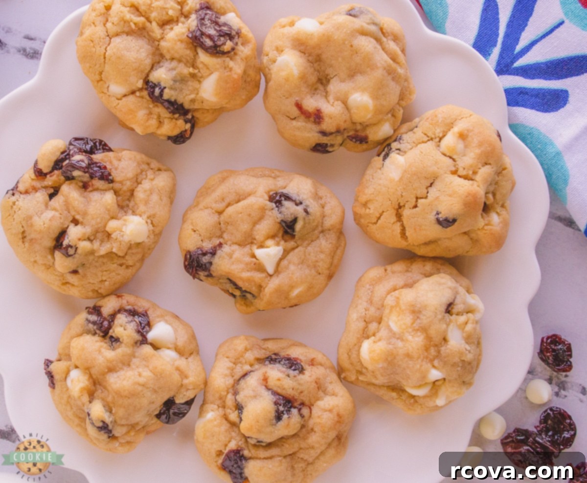 Velvet White Chocolate Cherry Cookies 4 plate of chewy cherry cookies