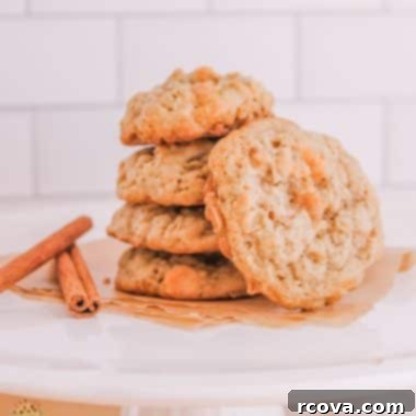 Golden Butterscotch Oatmeal Cookies 9 Freshly baked oatmeal scotchies cooling on parchment paper