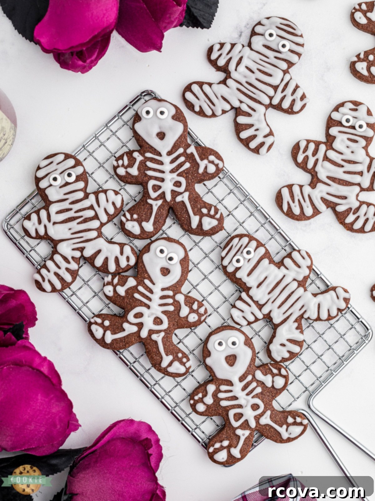 Sweetly Spooky Skeletons 2 chocolate halloween skeleton cookies