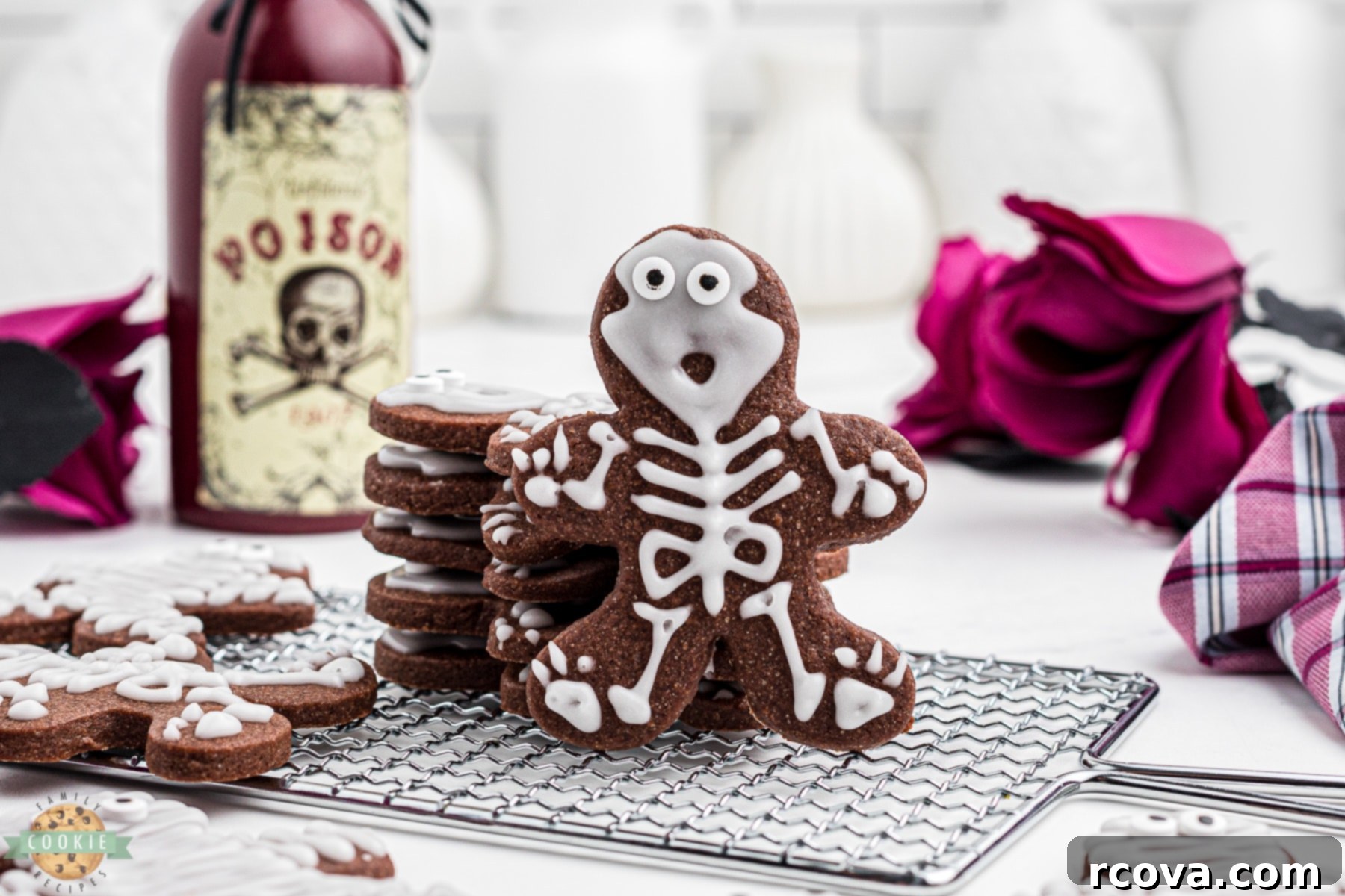 Sweetly Spooky Skeletons 3 creepy halloween cut out cookies