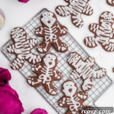 Sweetly Spooky Skeletons 8 chocolate halloween skeleton cookies