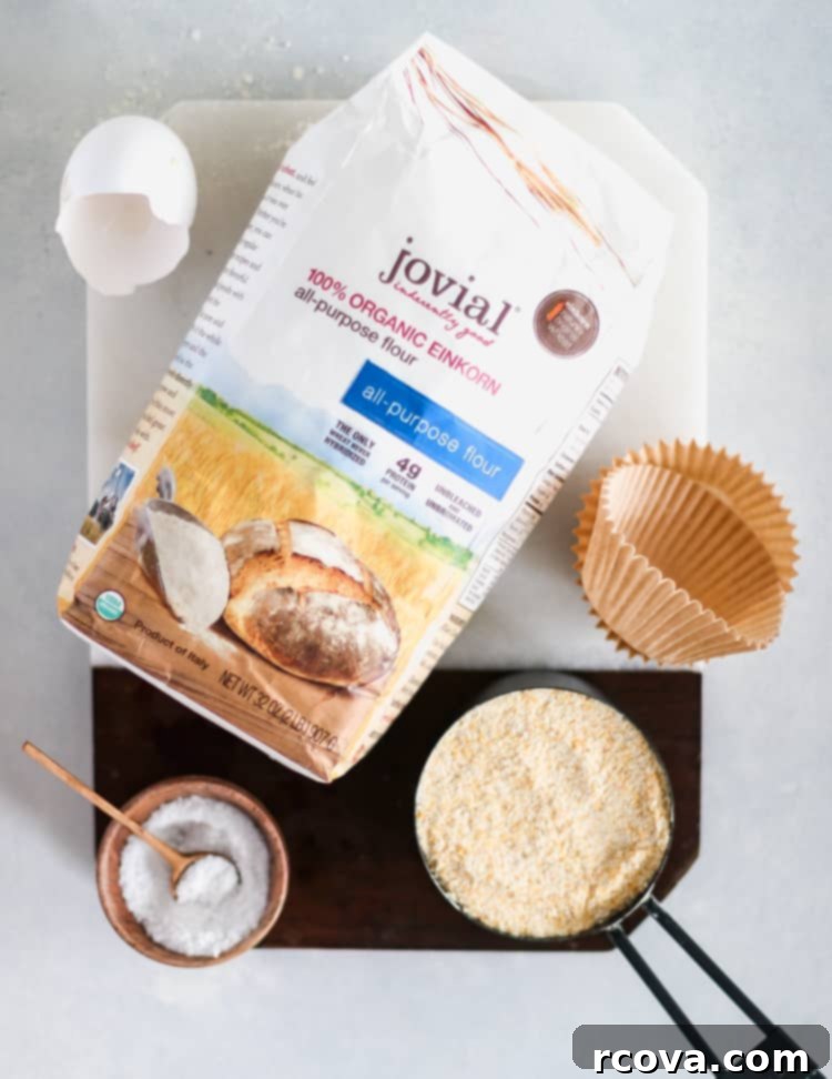 Wholesome Einkorn Cornbread Muffins 5 einkorn cornbread muffins