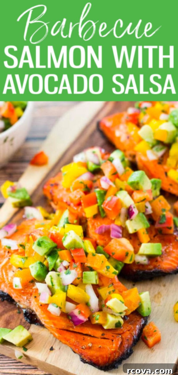 Effortless Grilled Salmon with Zesty Avocado Salsa 11 This Easy BBQ Salmon with Avocado Salsa is the perfect summer dinner idea and takes only 10 minutes to cook on the grill! #bbqsalmon #avocadosalsa
