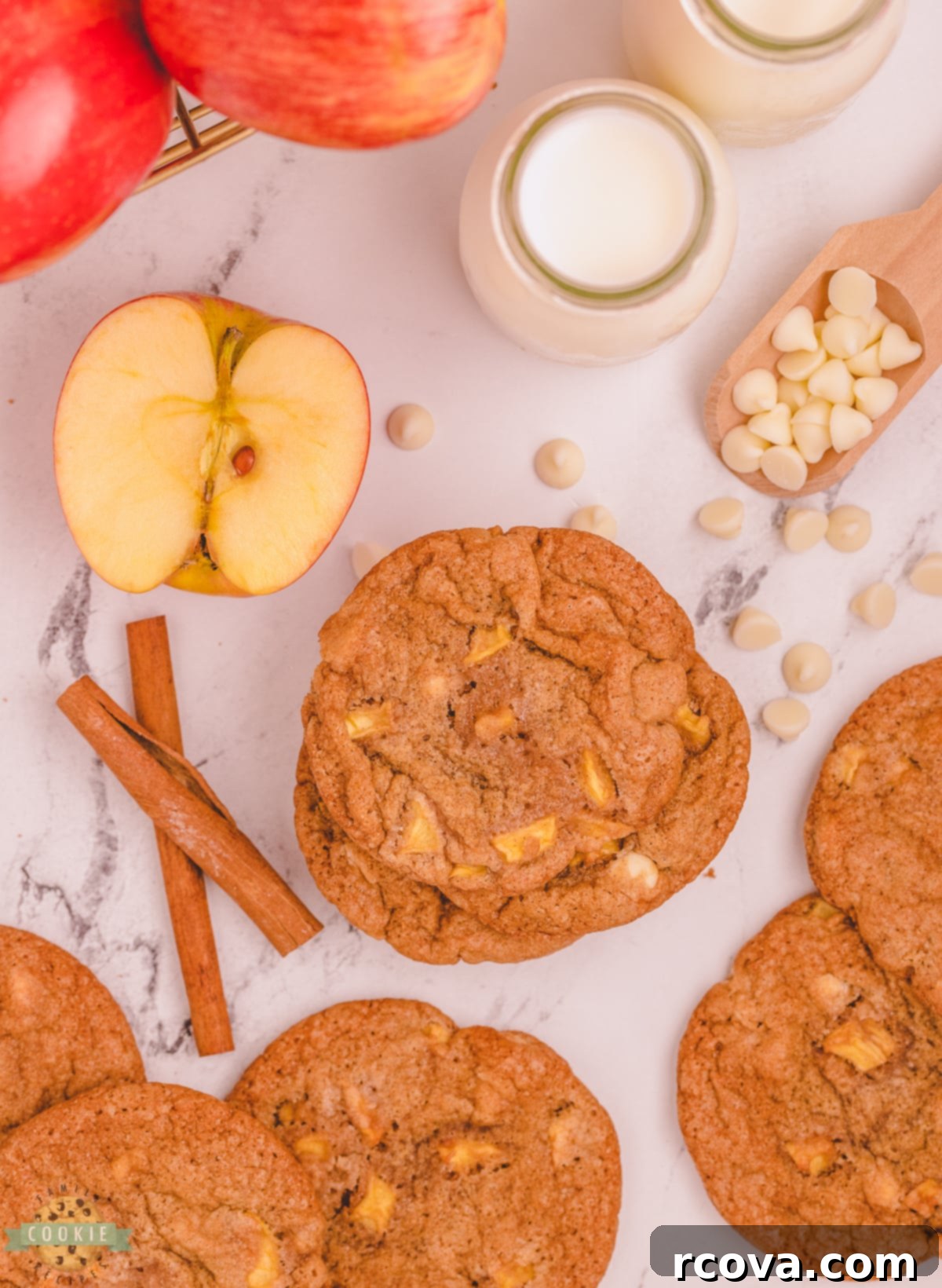 Hearty Apple Cinnamon Cookies 3 apple cookies with warm Fall spices