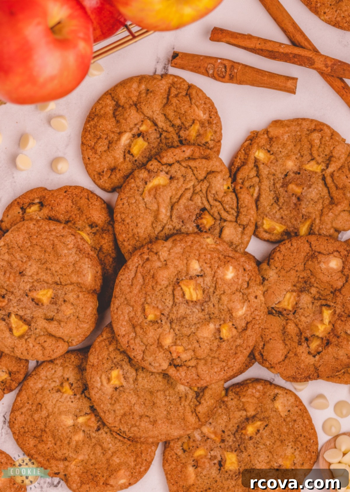 Hearty Apple Cinnamon Cookies 5 cookies baked with chunks of fresh apple