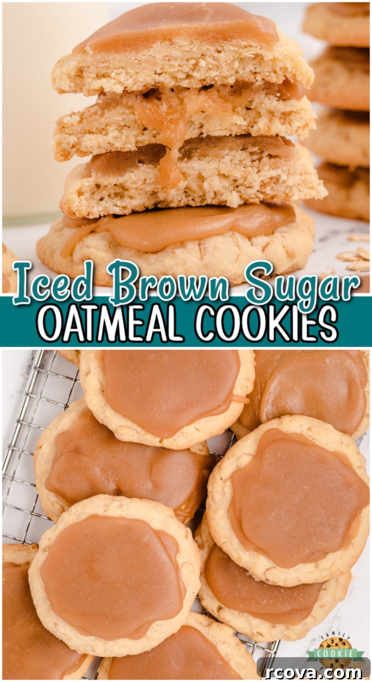 Chewy Brown Sugar Oatmeal Cookies 9 Iced Brown Sugar Oatmeal Cookies are chewy cookies packed with incredible flavor and a delightful frosting.