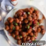 Slow Cooker Sweet and Spicy Cranberry Meatballs 6 sweet and spicy cranberry meatballs