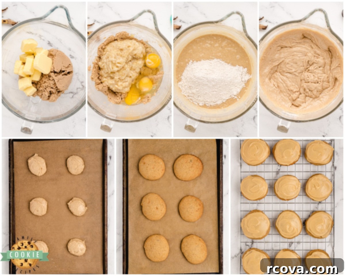 Banana Caramel Dream Cookies 6 how to make banana cookies with caramel icing