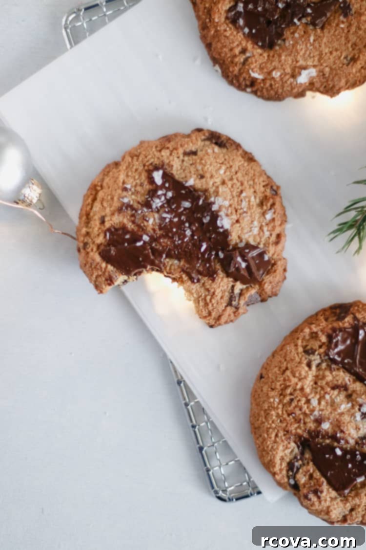 Paleo Gluten Free Almond Flour Chocolate Chunk Cookies 6 stack of almond flour chocolate chunk cookies